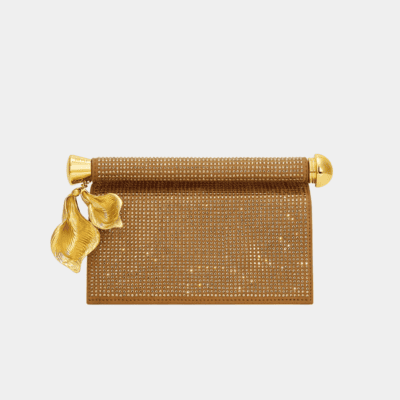 HOLLY ARTIFICIAL CRYSTAL METAL PENDANT EMBELLISHED CLUTCH